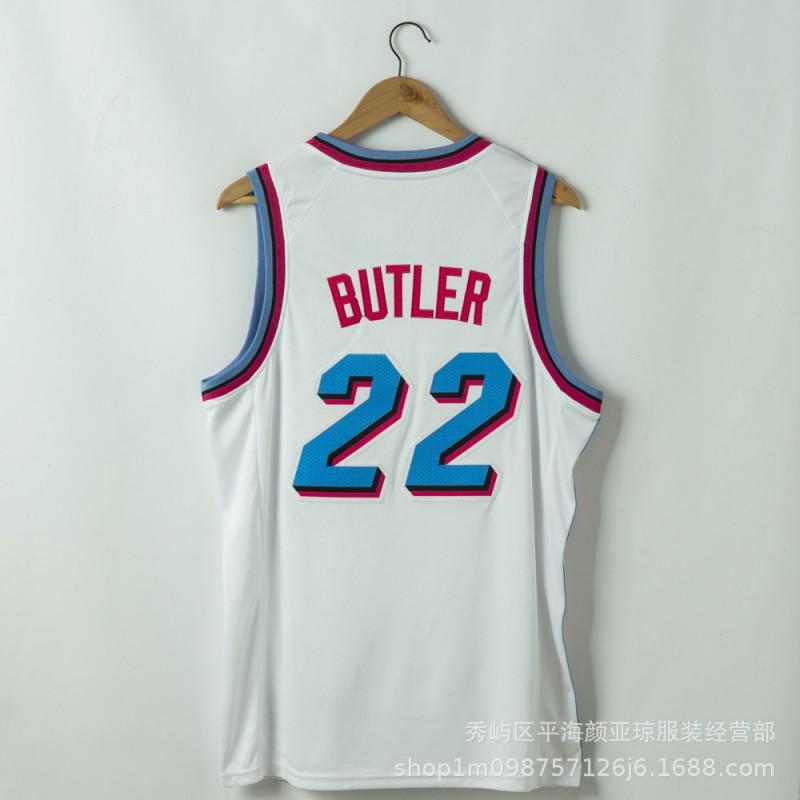 Camisa de Basquete Masculina Jimmy Butler 22 Miami Heat Costurada Roupa de Fã Roupa Esportiva Top Atlético Respirável
