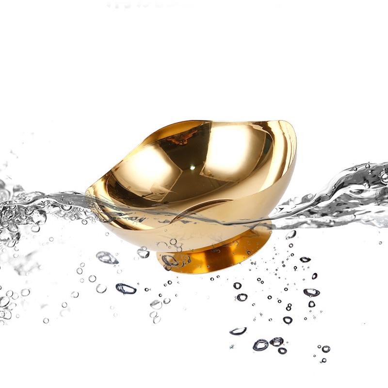 304 Stainless Steel Tall Footed Design Restaurant Ice Cream Bowl Durable Fruit Bowl Creative Salad Bowl Ins Home Accessories