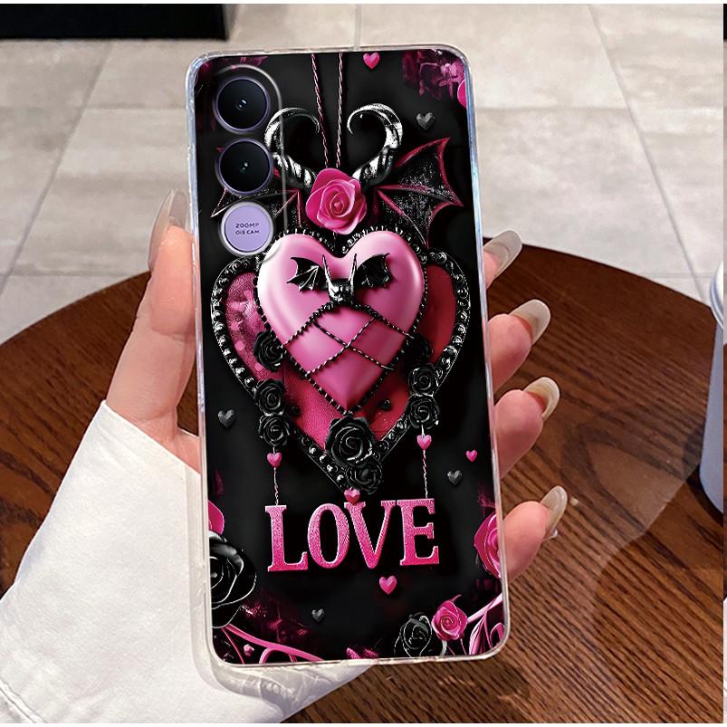 For Vivo V70 FE 5G Case V2550 Clear Luxury Cute Love Heart Rabbit Funny TPU Soft Silicone Phone Case For Vivo V70FE Back Cover