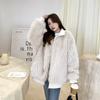 WTEMPO Faux Fur Zipper Coats Women's Autumn and Winter Thick Fluffy Fur Warm Loose Turn-down Collar Coats