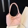 New Product Trend Korean Sweet Style Niche Bow Portable Bucket Bag Literary Sense Commuter Versatile Shoulder Bag