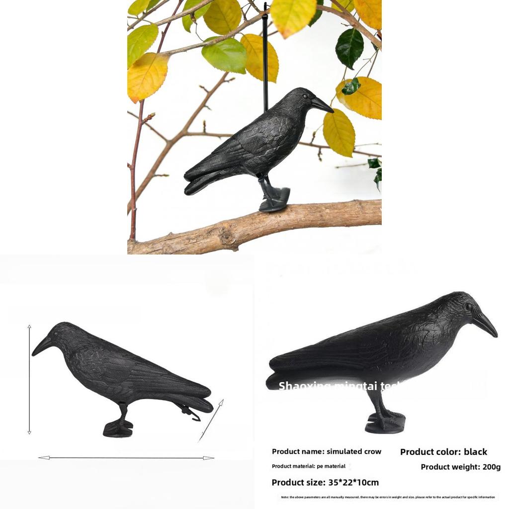 Fake Crow Decoy Bird Repellent Scare Birds Away For House Patio Porch Balcony Roof Pool Garden Decor