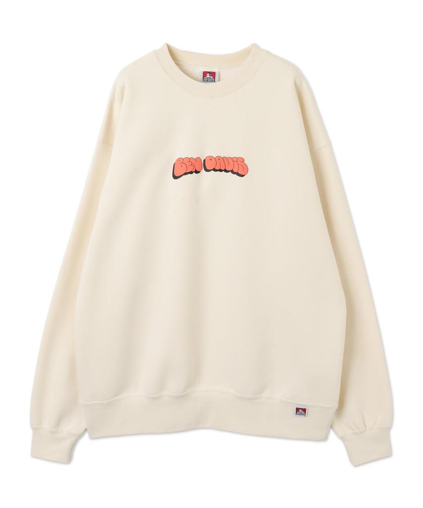 WEGO Ben Davis Plump Logo Pullover Size Gift Men's Custom-Made Sweatshirt, Off-White, M, Unisex, Streetwear, Casual, Oversized, Fall/Winter Wear,