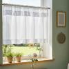 Sheer Window Valance, Short Curtain with Rod Pocket, Light Filtering Valance Curtain for Basement Kitchen Bedroom Window Cabinet