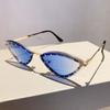 New Stylish Rimless Shades Gradient Party Sun Glasses Trendy Rhinestones Eyewear  for Women & Men