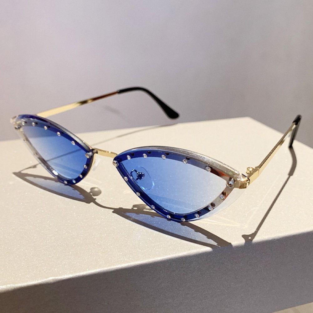 New Stylish Rimless Shades Gradient Party Sun Glasses Trendy Rhinestones Eyewear  for Women & Men