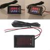 400B Voltmeter & Thermometer Display Panel 12v 24v Battery Temperature Meter Tester Gauge for Car