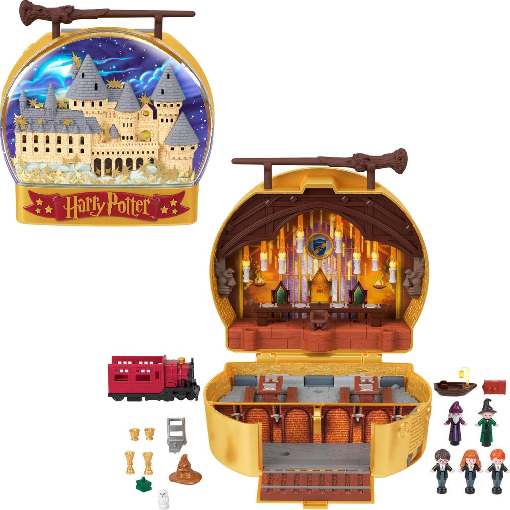 Polly Pocket Collector Playset, Harry Potter Compact, with 5 Dolls and 11 Accessories