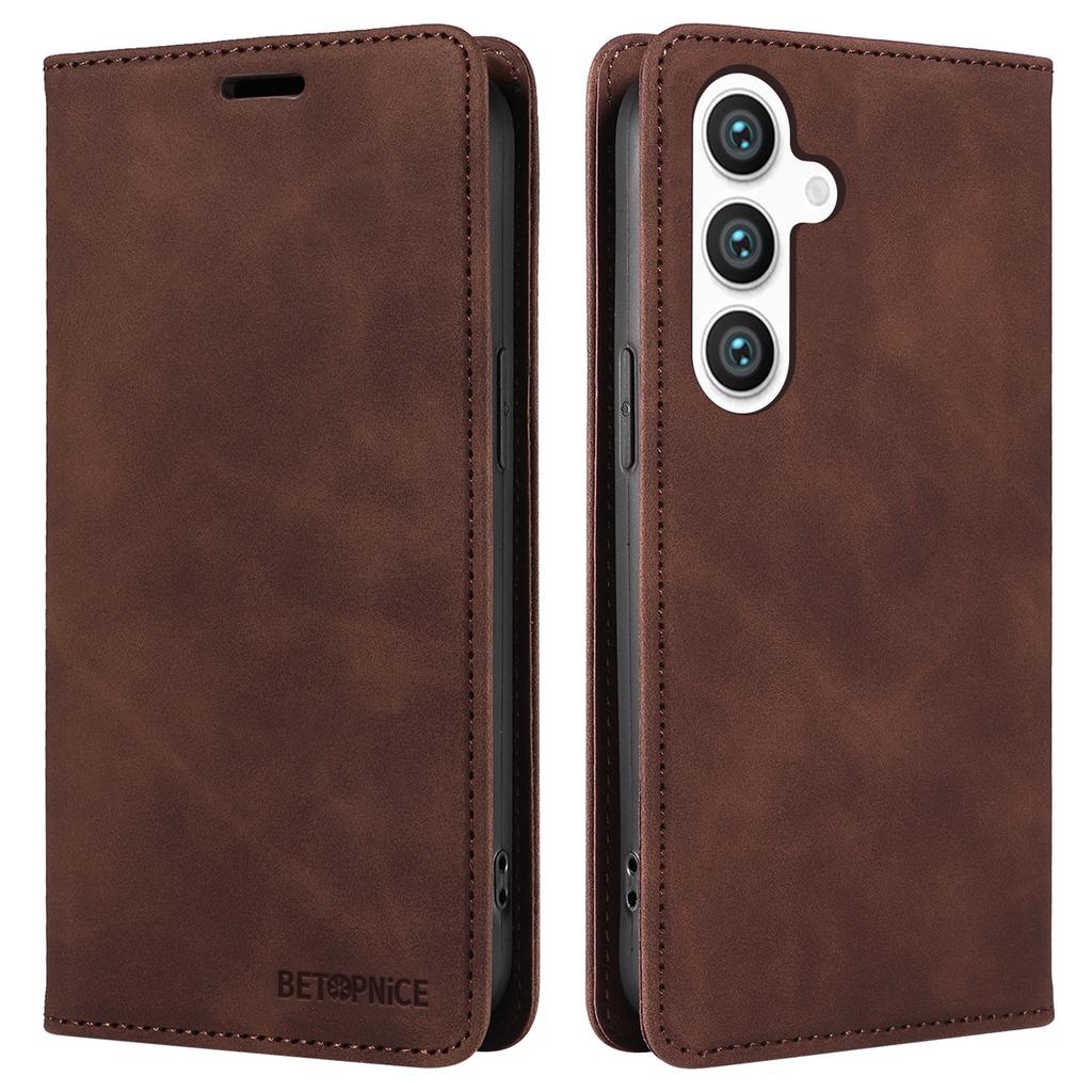 BETOPNICE 003 For Samsung Galaxy S25 Wallet Case Leather Phone Cover with Stand