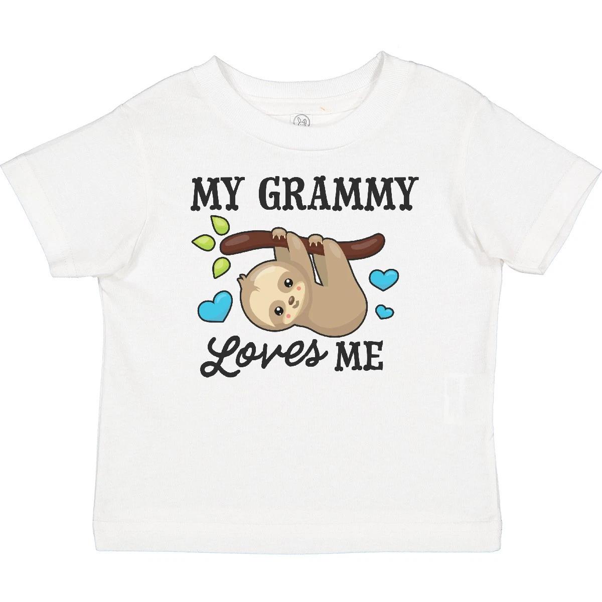 Inktastic My Grammy Loves Me With Sloth And Hearts Baby T-Shirt Animals Kids 100