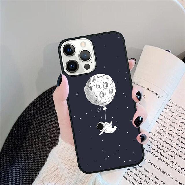 Aesthetic Space Moon Astronaut Mobile Phone Cases Cover For iPhone 17 Air 16 15 14 12 13 11 Pro MAX Apple Plus SE2020