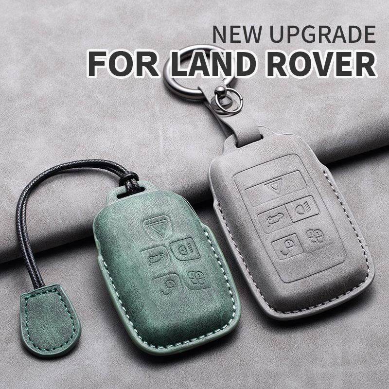 Fit For Land Rover Range Rover Sport Evoque Freelander Fit For Jaguar Xf Xj Xe Xjl Xf Genuine Leather Auto Smart Key Fob Case Key Ring Auto