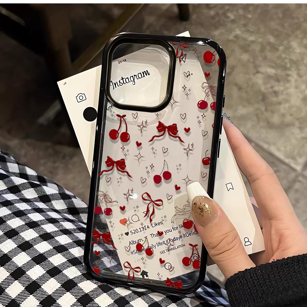 Kirschmuster Hartschalen-Hülle für iPhone 15 Pro Max 17 16 15 14 13 12 11 Air Schutz Stoßfest Schlanke Hülle Fundas