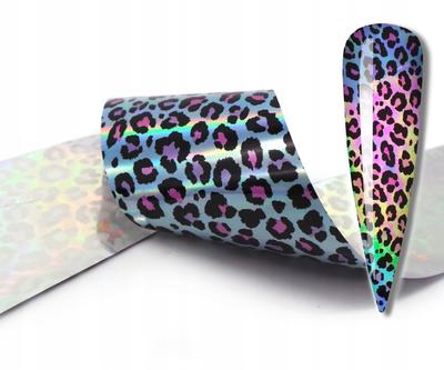 Transfer Foil 10cmx4cm Blue Holo Leopard