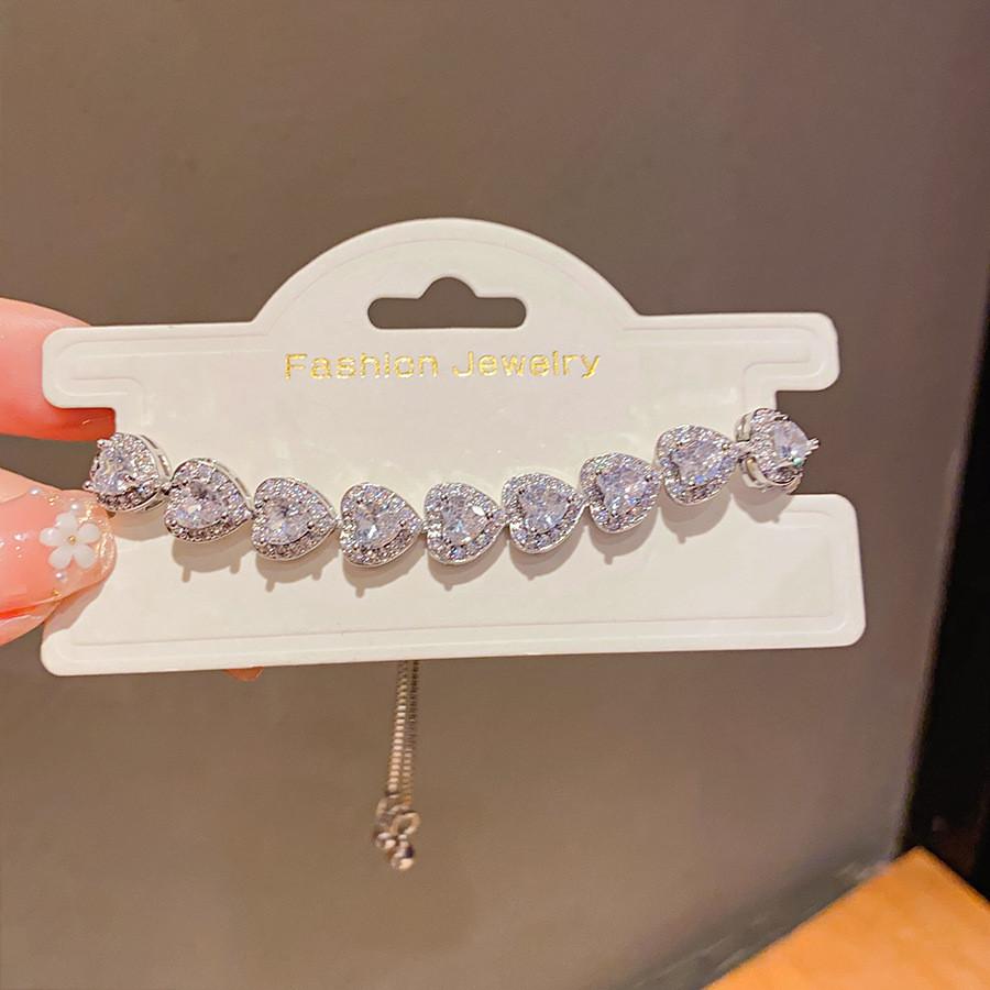 

Geometric Zircon Square Adjustable Bracelet For Women Fashion Jewelry Gift Idea срібний