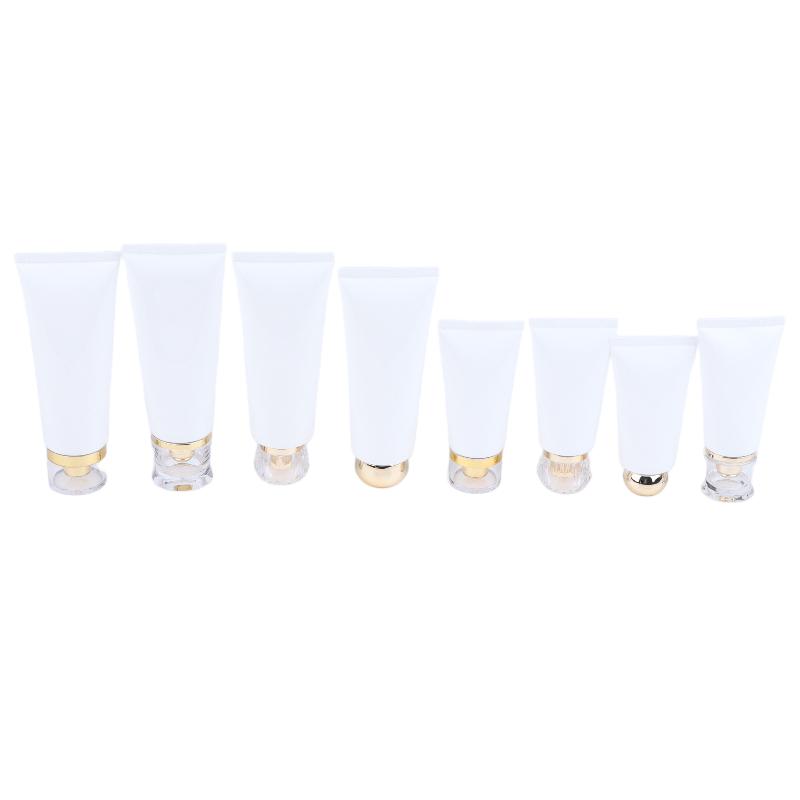 3Pcs 50/100Ml White Empty Cosmetic Squeeze Tubes Travel Dispensing Tubes Refillable Containers For Lotion Cream Facial Cleaner