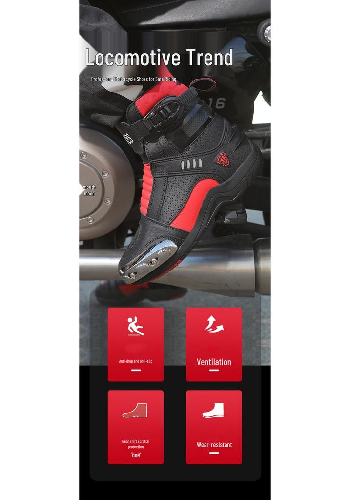 Stivali da Moto da Corsa a Nove Nuclei: Scarpe da equitazione antiscivolo da uomo e da donna per touring e fuoristrada.