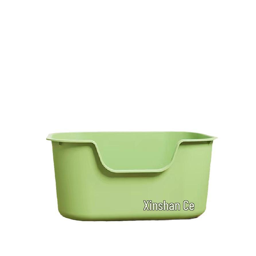 Semi-Enclosed Large Detachable Plastic Cat Litter Box
