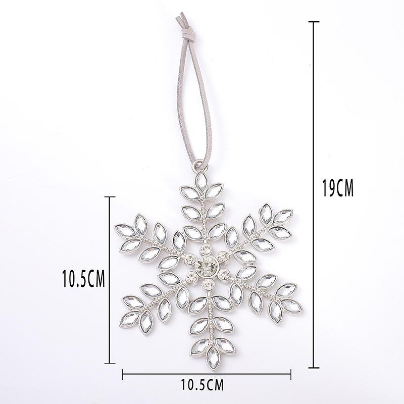 Christmas Tree Decoration Christmas Metal Snowflake Pendant Creative New Water Diamond Snowflake Christmas Widget