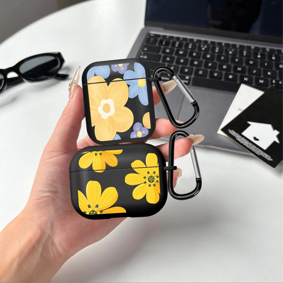 Blue Yellow Flowers Case For Airpods Pro 1 2 4 3 Pro2 Pro3 Earphone Cases Cover