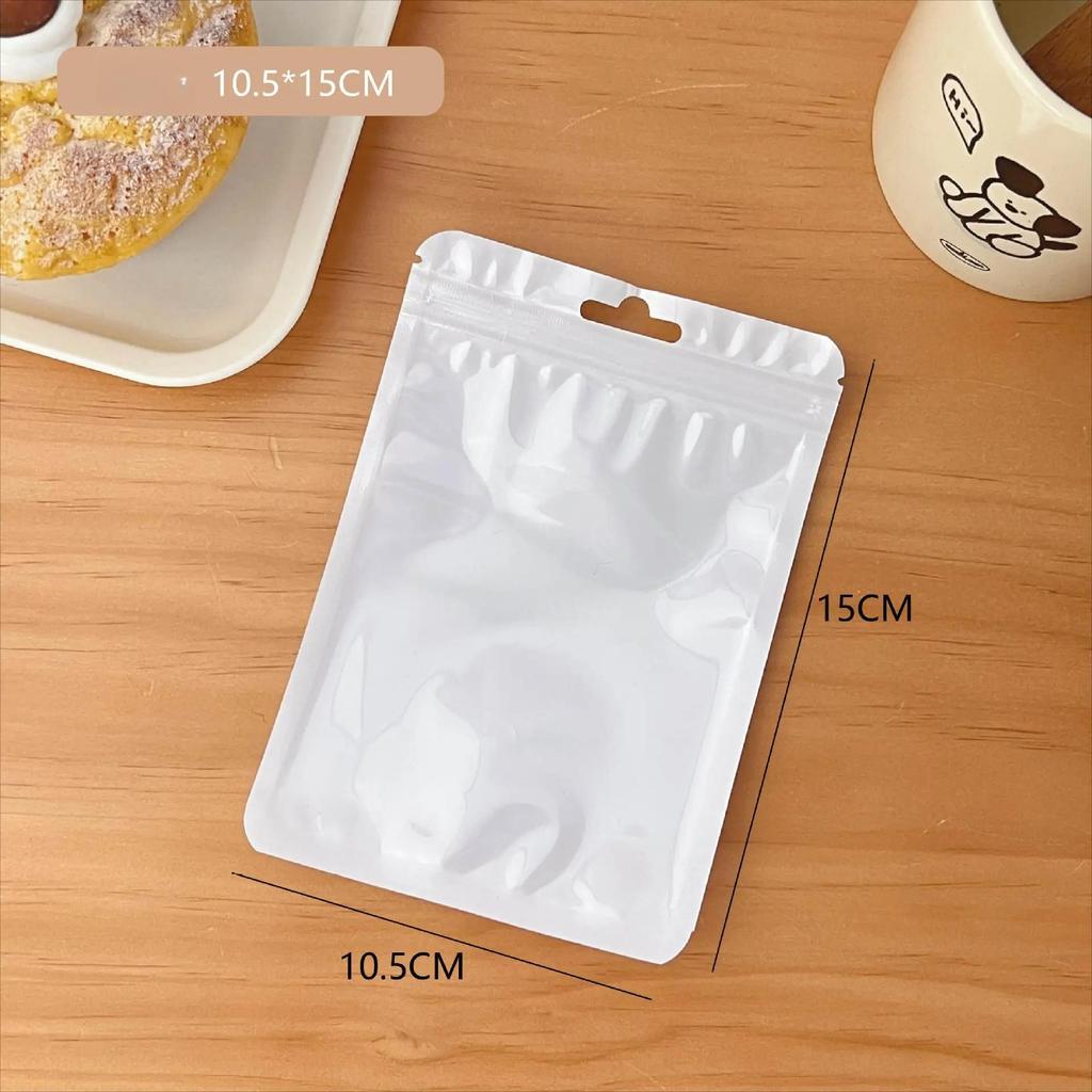 10Pcs/pack Candy Color Thickened Self-sealing Bag Transparent Ziplock Bag Gift Packaging Sealed Bag