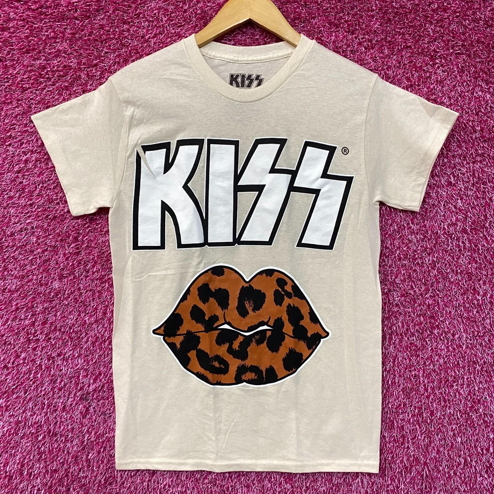 Kiss Cheetah Lips Heavy Metal Band 100% Cotton T-shirt Mens Tees Top 3XL