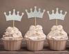Darling Souvenir| Crown Tiara Shape Cupcake Toppers| Girls Birthday Party Dessert Decorations - Pack Of
