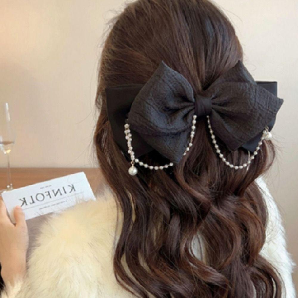 

Жемчужный сплошной цвет Зажим для хвоста Корейский стиль Весенняя заколка Аксессуар для волос Женщины Большая заколка для волос