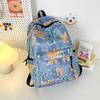 Women Large Capacity Backpack Men's Graffiti Print Backpack Student Schoolbag
