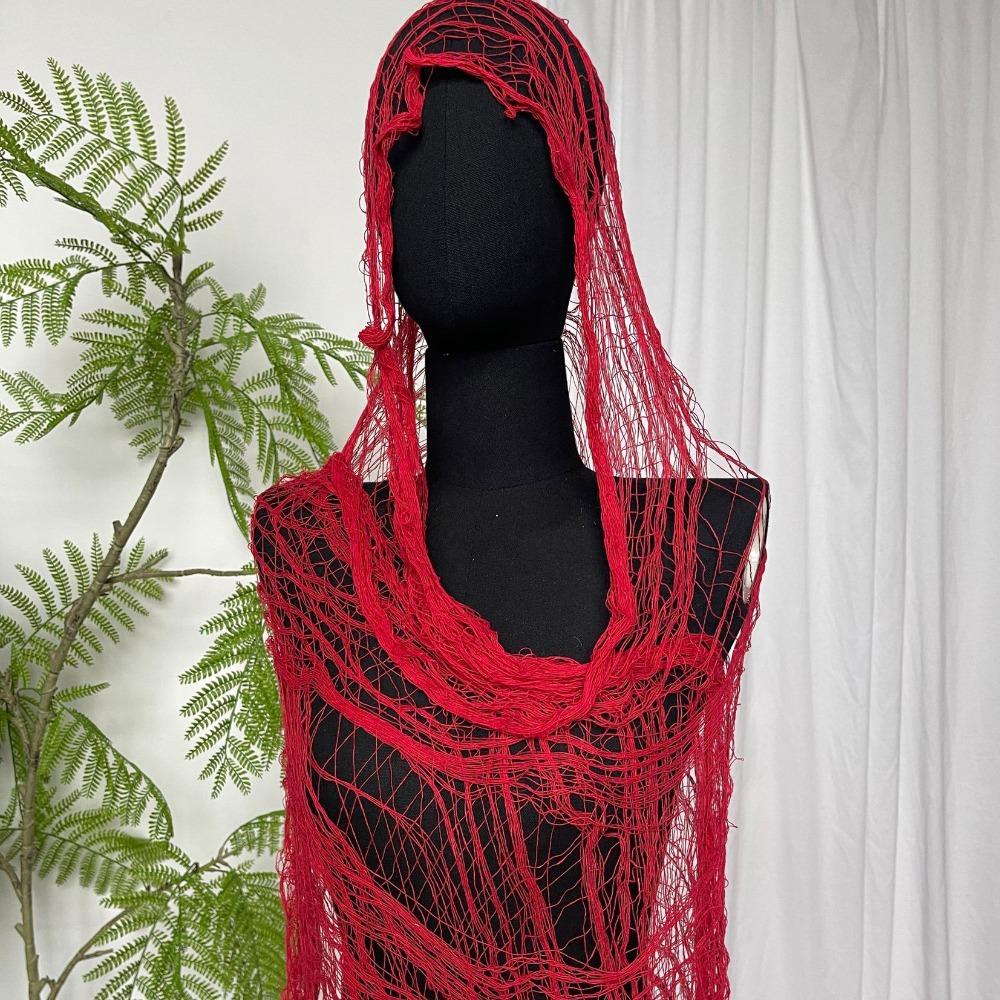 Casual Distressed Scarf Mesh Hole Photography Shawl Lightweight Wrap Cloak Outdoor Use