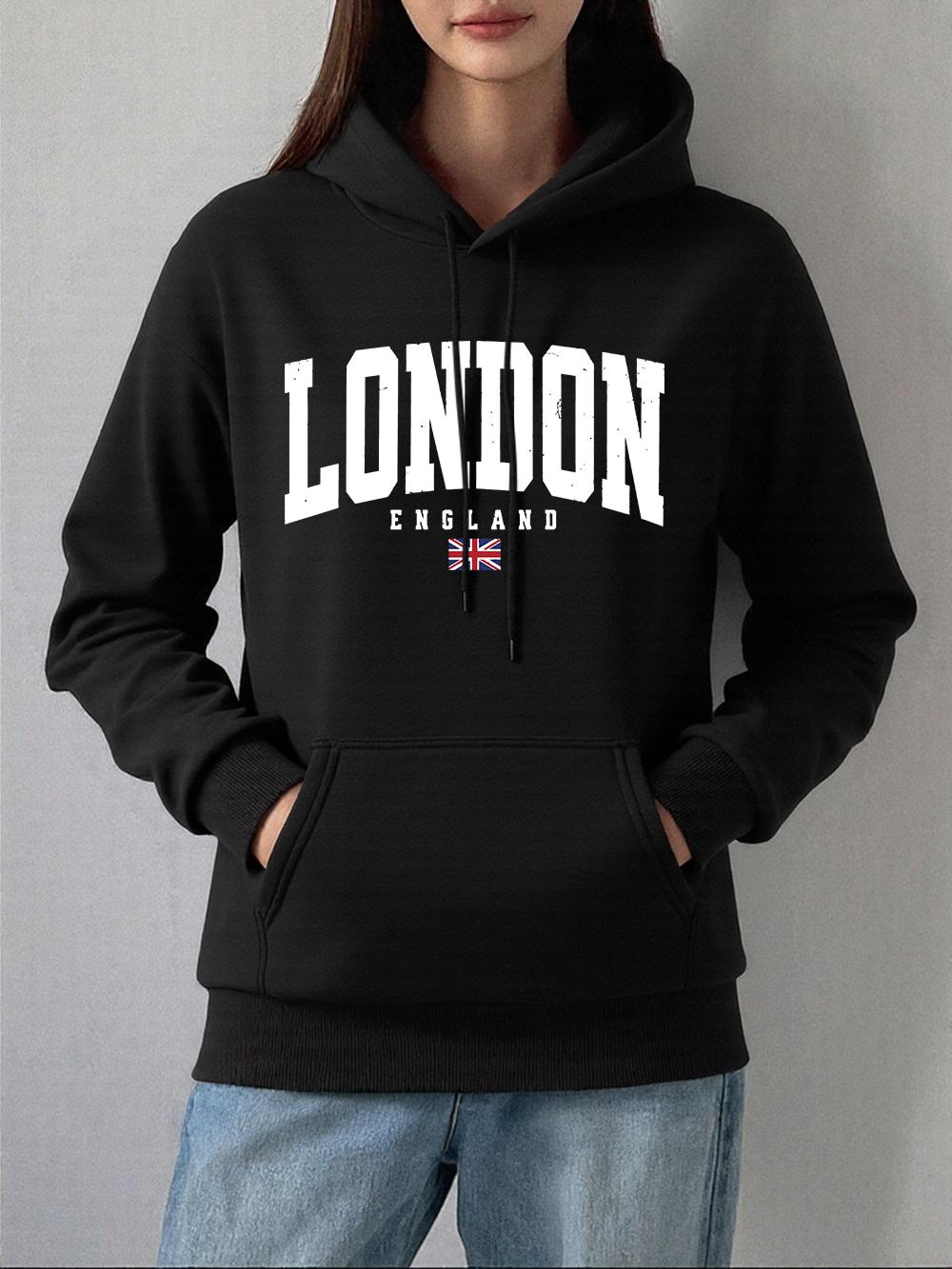 

Худи с принтом флага Лондона Англии Женские Повседневные Свитшоты с карманами Зимние Флисовые Теплые Пуловеры Базовые Спортивная Женская Одежда 2XL