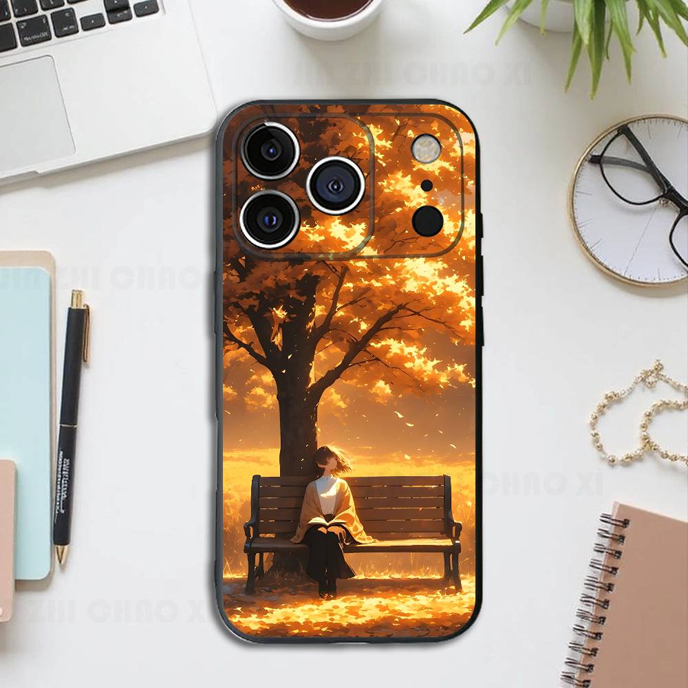 

Golden hours Silicone Soft Phone Case For IPhone17 16 15 14 13 12 11 Pro Max Plus X XR SE Cover iPhone13