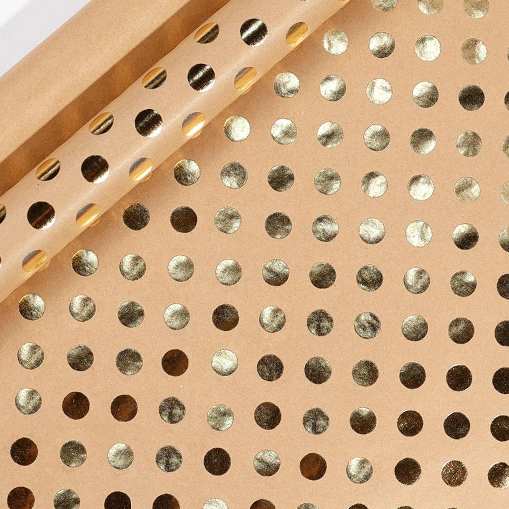 Christmas Gift Wrapping Paper Tear-Resistant Kraft Gift Wrapping Paper Holiday Wrapping Paper Roll Gold Foil For Daily Occasion