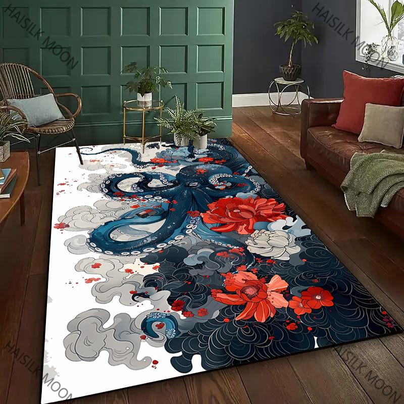 17 Styles Art Style Octopus Printed Carpet Living Room Bedroom Sofa Large Area Decorative Mat Kids Play Soft Non-slip Rugs Gift