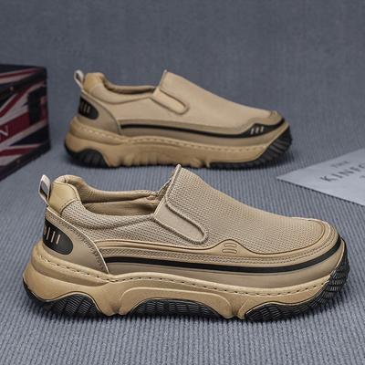Mode Herren Freizeitschuhe 2025 Sommer Mesh Atmungsaktiv Plateau Sneaker Mode Bequem Höhenerhöhung Slip-on Vulkanisierte Schuhe