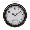 12inch Retro Waterproof Clock with Thermometer Outdoor Garden Yard Decoration