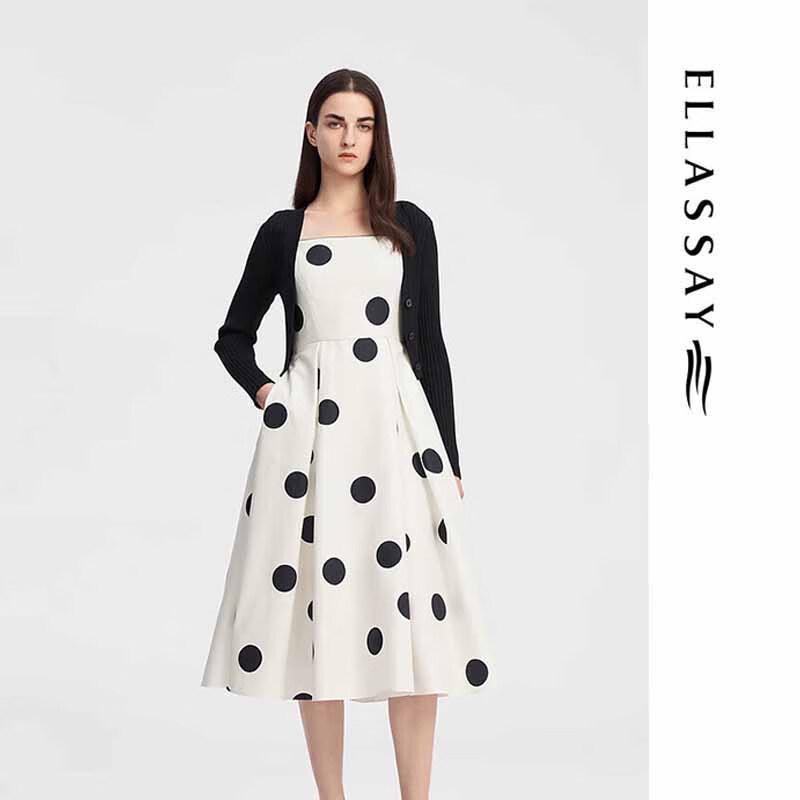 

ELLASSAY Women s Autumn Retro Polka Dot Midi Dress XS