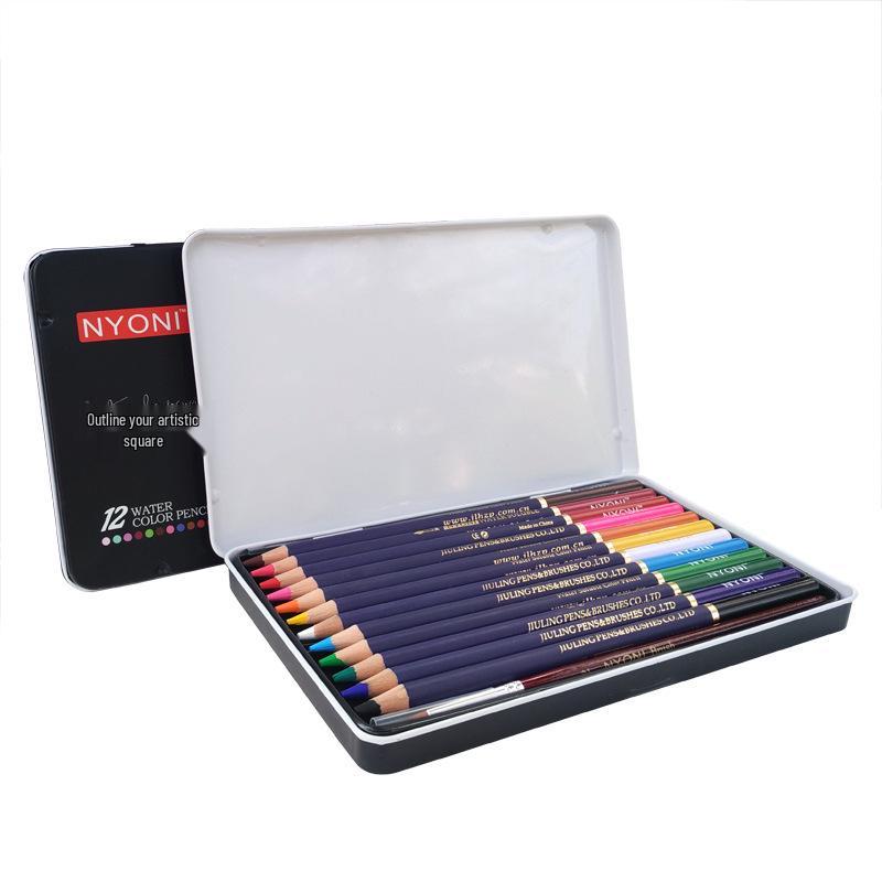 NYONI Neoni 100 Colors Water-Soluble Colored Pencils & 72 Color Hand-Painted Coloring Pencils Set Professional Water Soluble Colored Pencils
