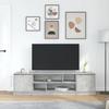 VidaXL Meuble TV gris béton 188,5x41x50 cm bois d'ingénierie, support TV, meuble télé, meuble multimédia, banc TV, meuble 3328420
