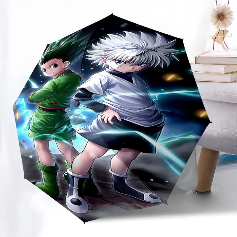 1pc Hunter x Hunter Gon & Killua Automatic Folding Umbrella Portable 3-Fold Design with Iron Frame Outdoor for Fans, Travelers, Everyday Use Perfect G