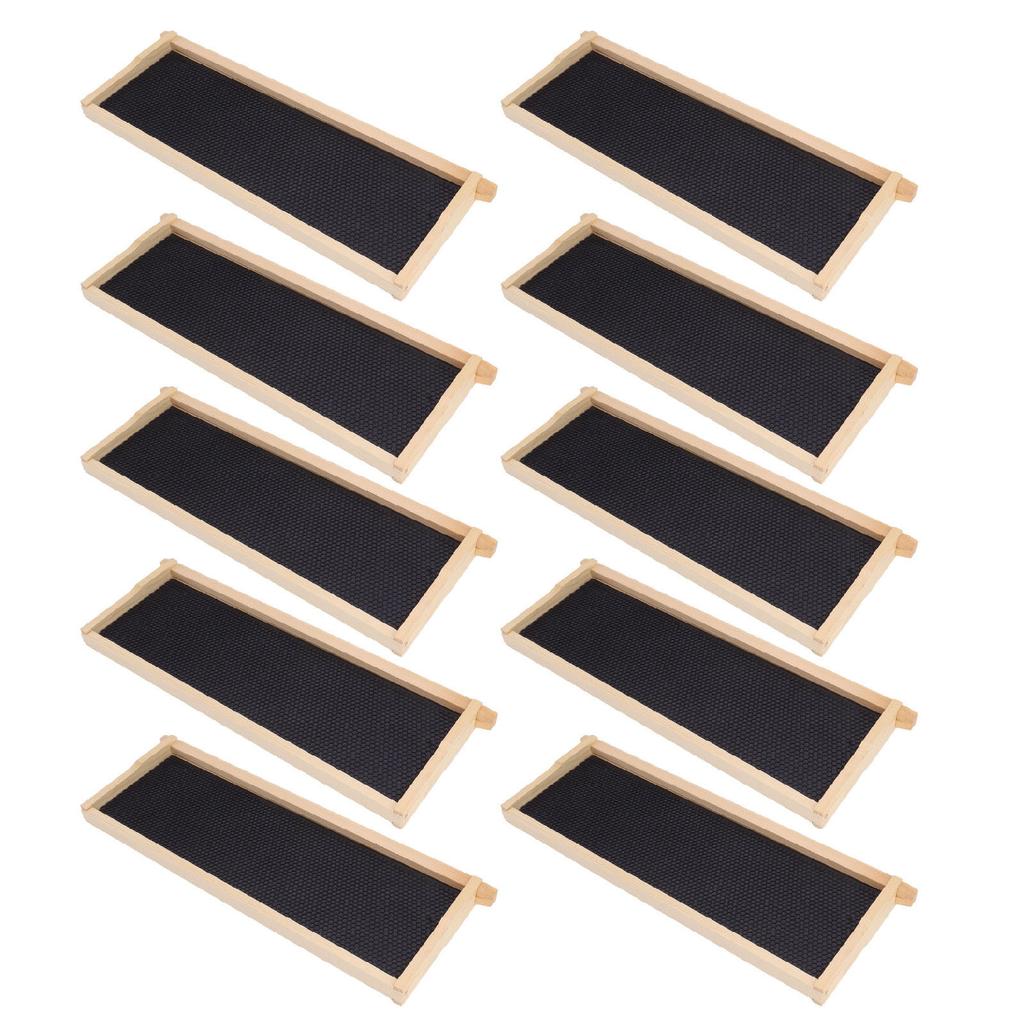 10 Set Beehive Frames Foundations Kit Honey Bee Frames with Beeswax Coated Food Grade Foundation