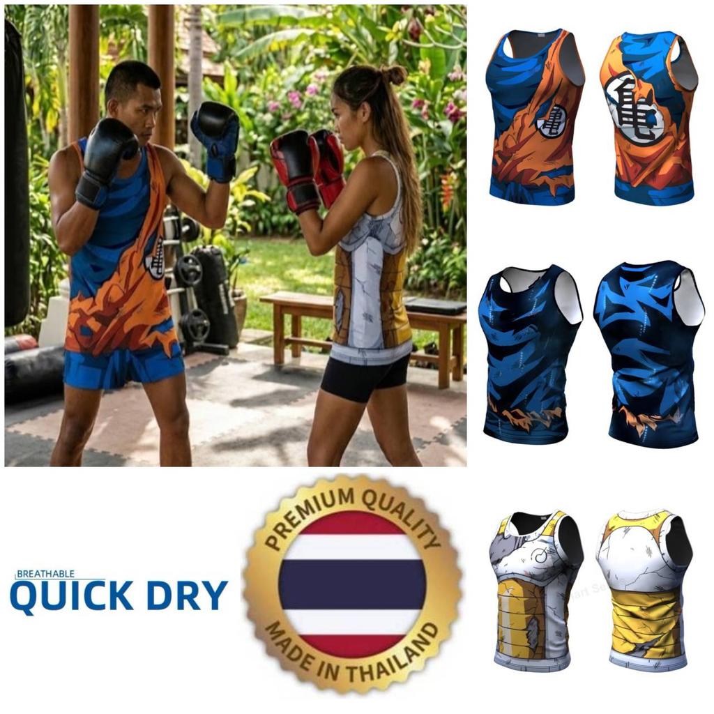 Goku VEGITA Saiyan Freeza Armor Top Tank Sleeveless Kickboxing Muay Thai MMA Sport 3D Print JAPAN CARTOON ANIMATION Training Unisex Round Neck