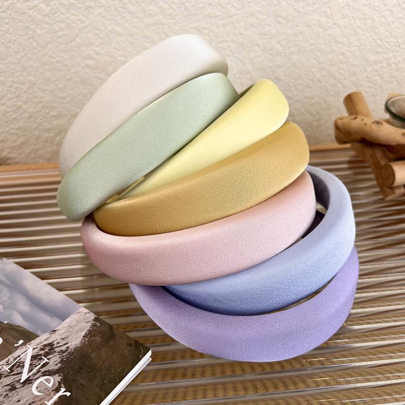 Spring/Summer New Satin Glossy Sponge Wide Hair Hoop Womans Fashion Elegant  Headband Wash Face Hair Band Female Headdress