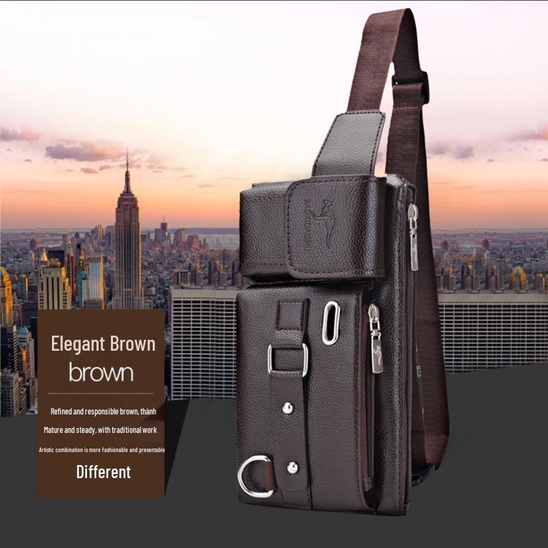 Męska wielofunkcyjna sportowa torba na pas i crossbody - Torba na klatkę piersiową z PVC o dużej pojemności do jazdy na rowerze i przechowywania telefonu