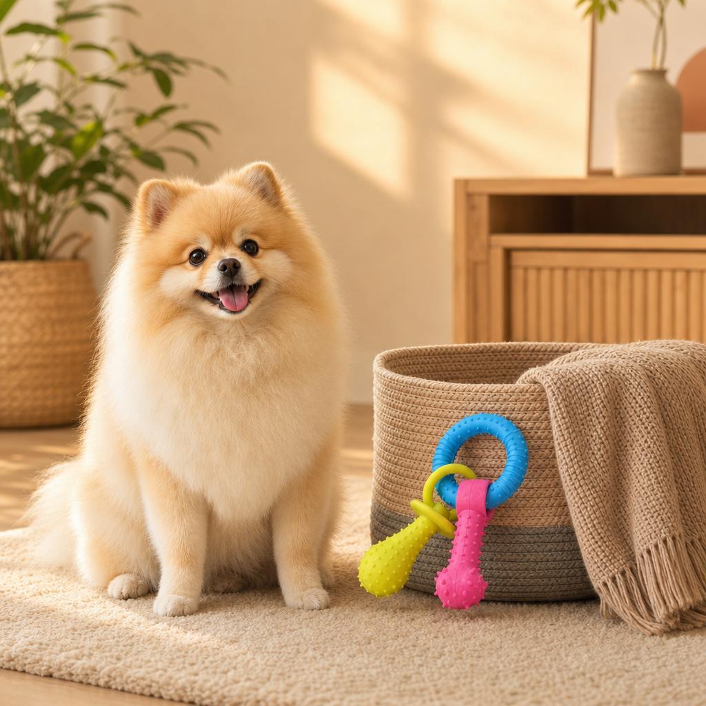 Three-in-one Dog Teething Toy Pacifier Bone Ring Shape Random Single Color Grinding Chew Pet Supplies