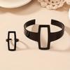 1 Set Trendy and Minimalist Geometric Square Jewelry Hollowed Out Ring and Bracelet Set Mother's Day Gift Jewelry Set