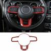 For Jeep JL JT 2018+ Steering Wheel Covers Panel Decoration Interior Red Carbon