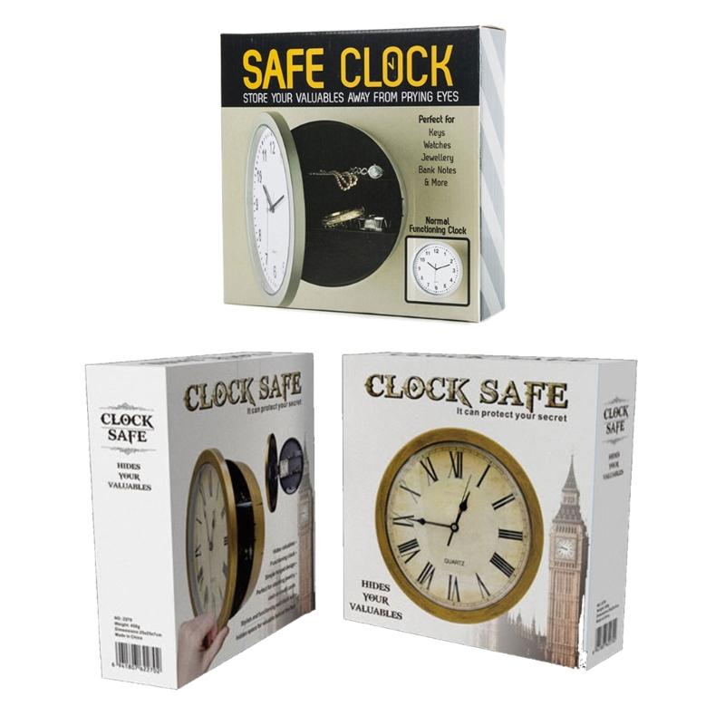 Wall Clock Storage Safe for Money Decorative Jewelry Holder with Hiddens Compartment Secure Cash Storage Container