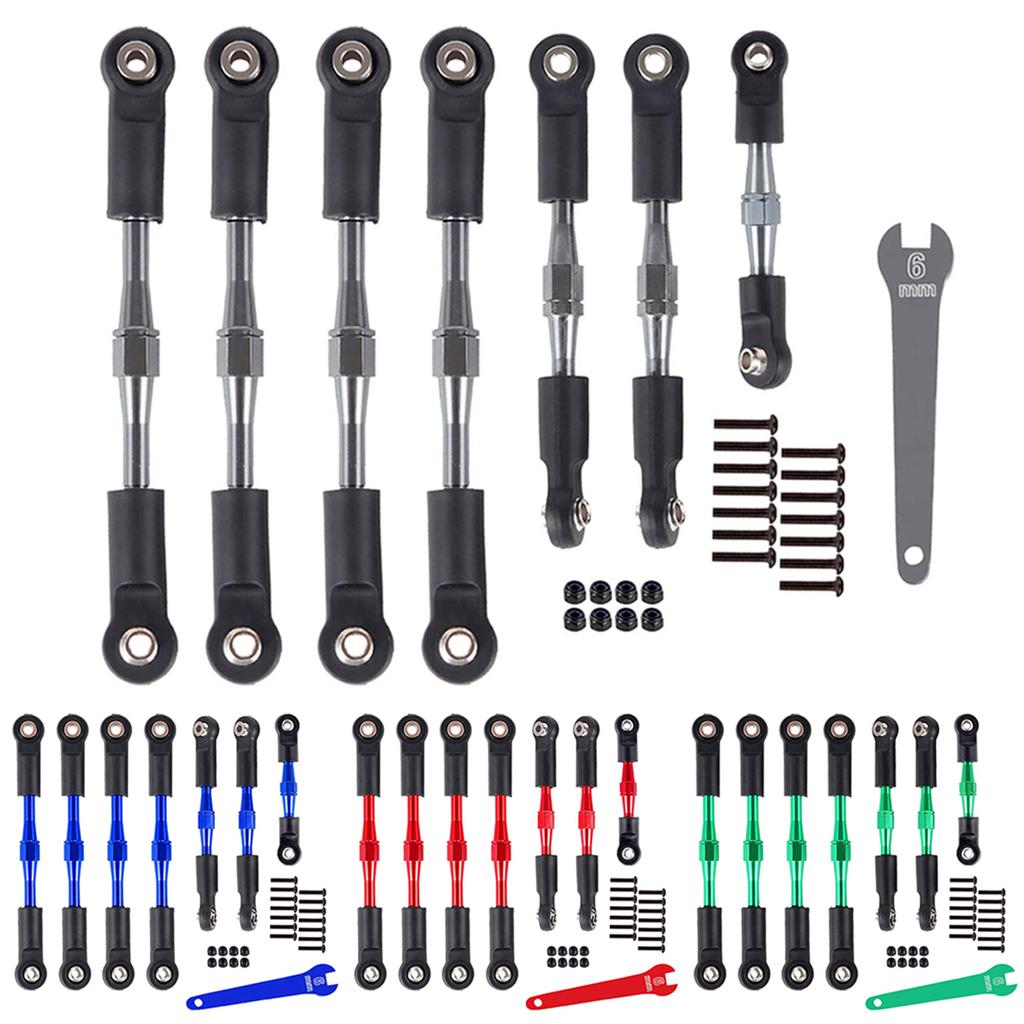 RC Car Aluminum Buckle Arc Chain Upgrade Part for 1/10 Slash 2WD/Stampede 2WD/Rustler 2WD/Bandit 2WD Adjustable Steering Rod