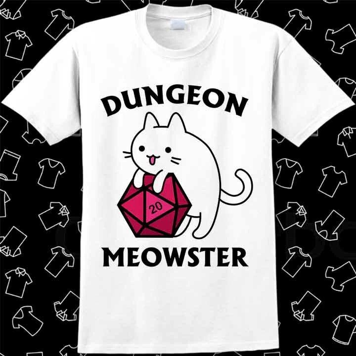 Dungeon Meowster Драконы Монстр DnD Пожалуй, я умру RPG Футболка Мем Подарок 862 M